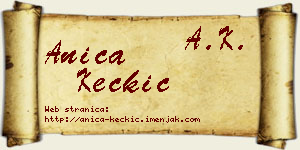 Anica Kečkić vizit kartica